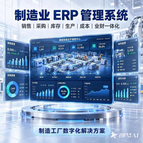 制造业工厂CRM系统OA办公ERP财务进销存一体化管理软件上门培训