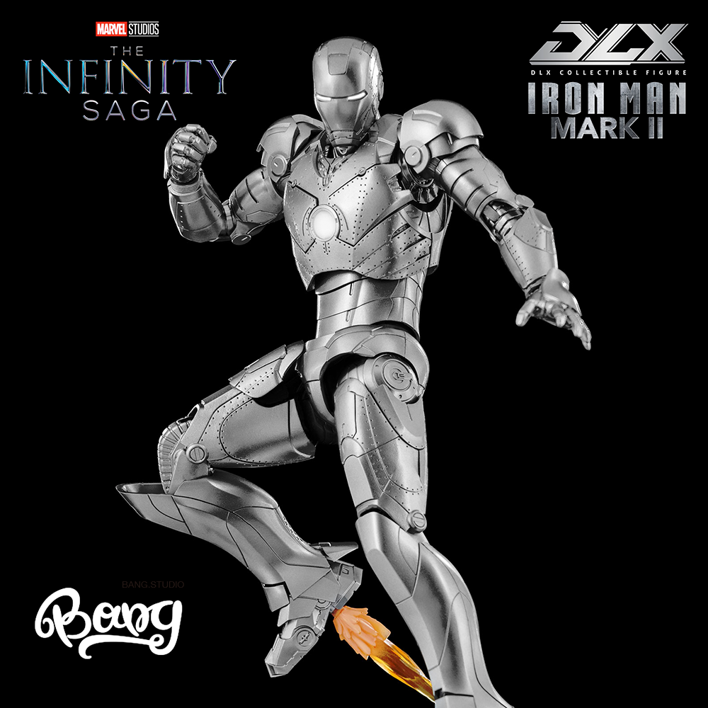 【bang】预售 threezero 漫威 dlx 钢铁侠mark2 可动合金发光机甲