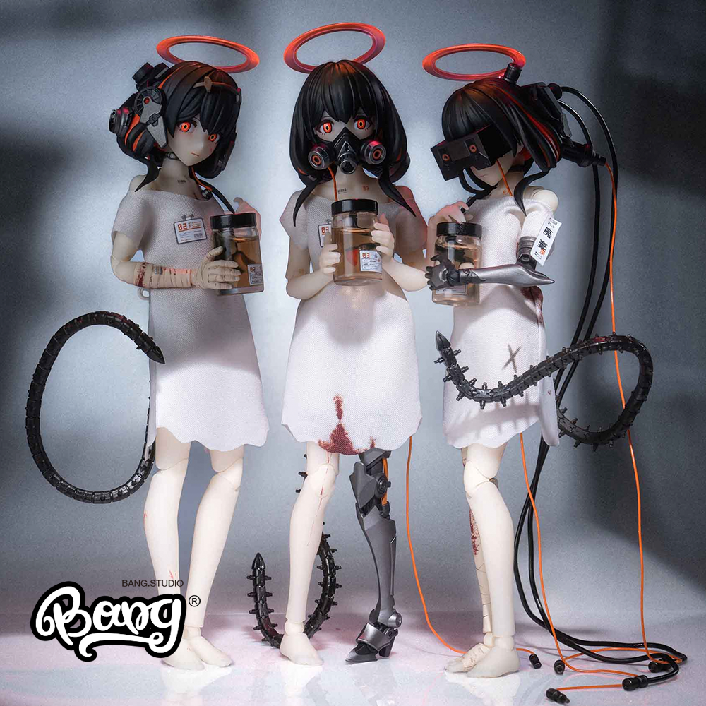 蜗之壳三猿不见不闻不言人偶手办