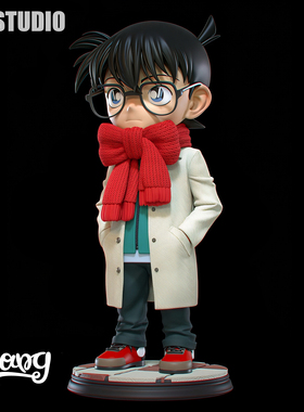 【Bang】预售 M3工作室 侦探小子 蝴蝶结红色围巾 Q版GK手办摆件