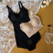 四季 薄紧版 强压收腹塑身美体收肚无钢圈托胸侧收副乳吊带连体内衣