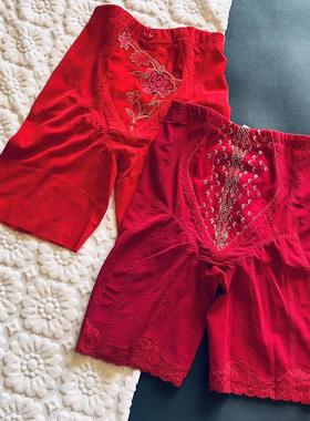 强压紧版收腹提臀美体美容院身材管理器新年本命年大红色喜庆结婚