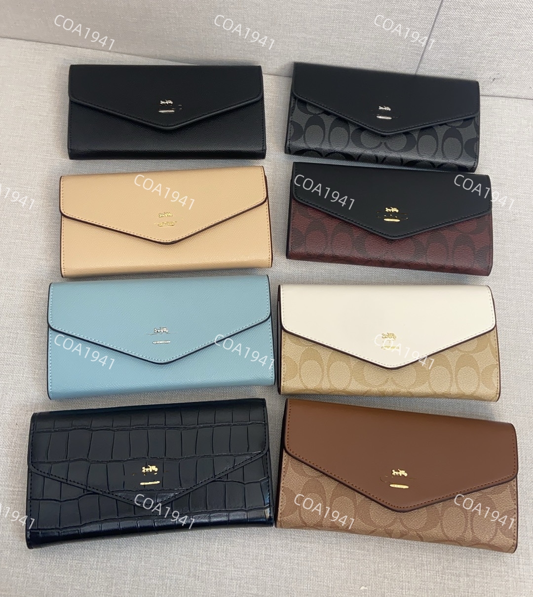 跨境 C0家欧美复古经典印花长款钱包女卡包零钱包信封包