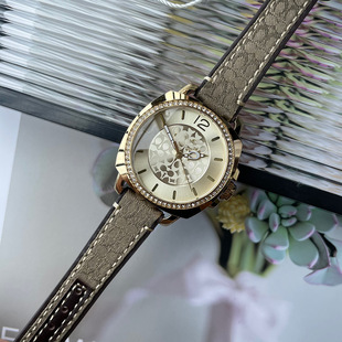 C家COA蔻家驰帆布手表时尚 钻圈复古手表蔻家女士帆布镶钻皮带手表