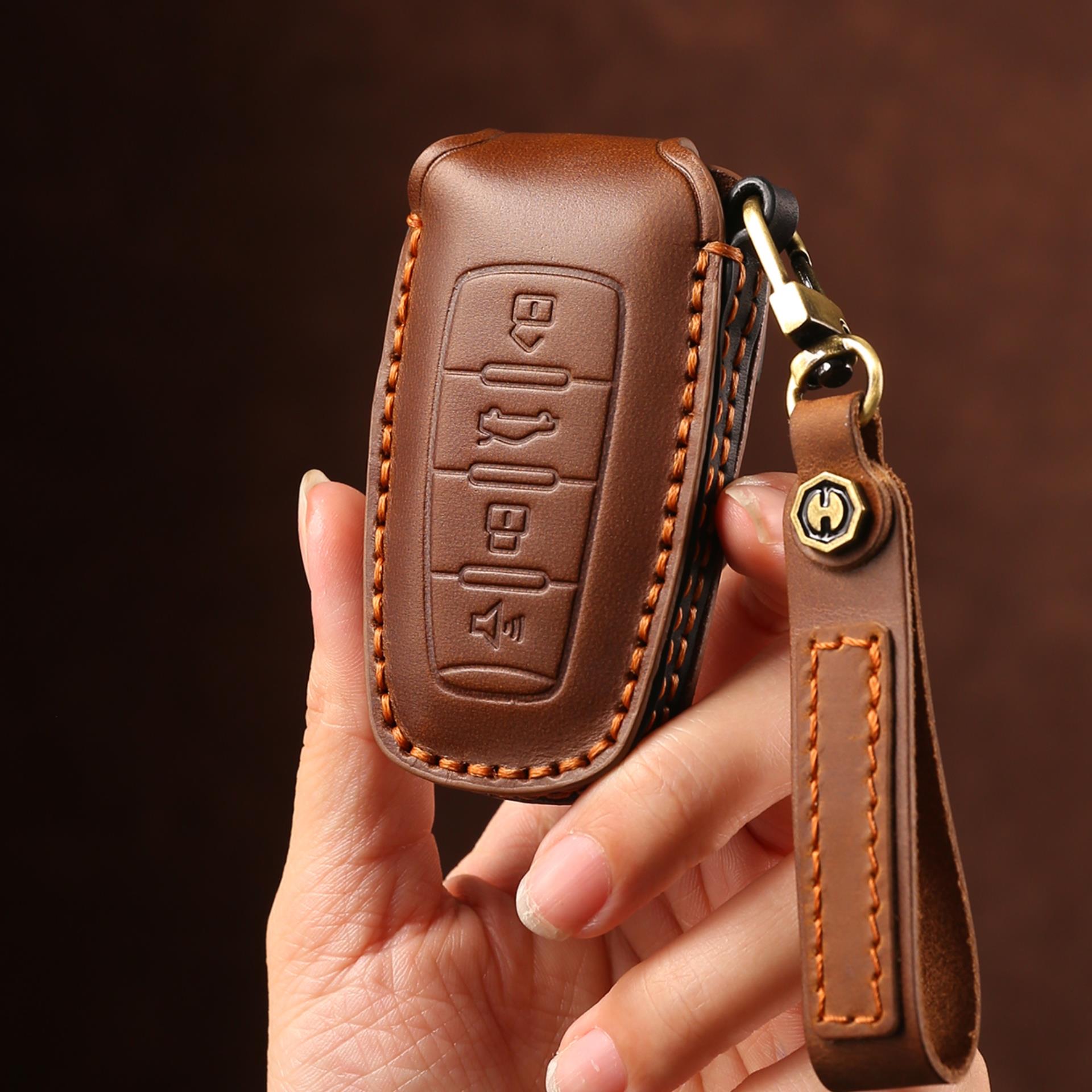 头层牛皮长城官方手工定制钥匙套