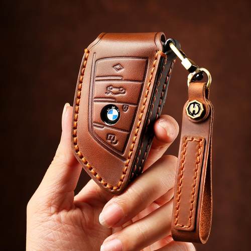 头层牛皮宝马官方手工定制钥匙套