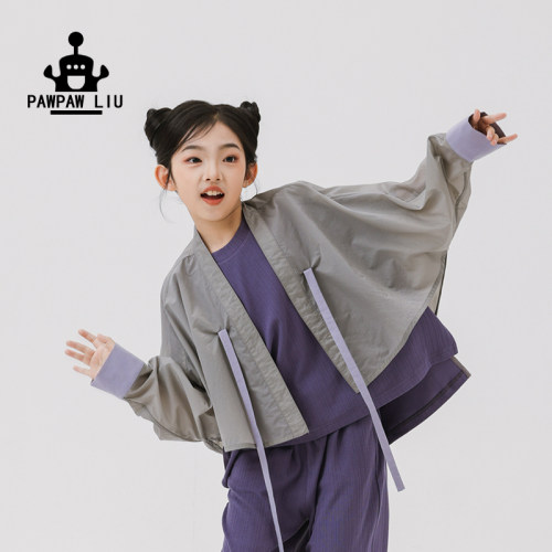 paw家原创女童斗篷型国风防晒服