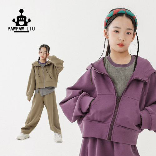 Paw家原创女童卫衣香蕉裤套装秋