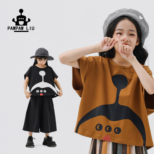 Paw家原创儿童夏装可爱小怪兽T恤