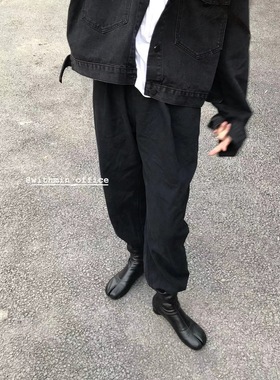 iam静芝芝芝   黑色牛仔裤女2020新款高腰显瘦百搭直筒阔腿裤009#