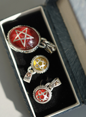 925纯银小众项链情侣五角星滴胶