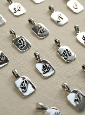 睡莲生生世世 925纯银吊坠个性26字母元素小众设计情侣亲子挂坠