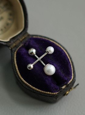 睡莲生生世世 925纯银耳骨钉天然淡水AK珍珠简约气质百搭拧螺丝款