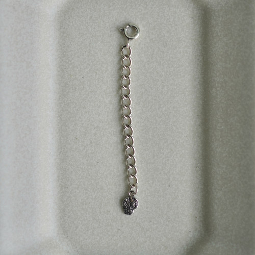 睡莲生生世世 925纯银延长链个性骷髅元素装饰链 可加长项链长度