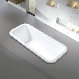 1.8米简约普通成人浴池 乐可意嵌入式 浴缸家用方形优质亚克力1.4