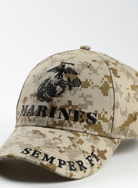 外贸原单美国海军陆战队MARINES沙漠迷彩定制运动户外棒球帽