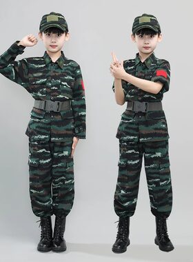 儿童迷彩服虎斑棉质军训体能外套