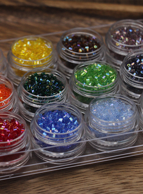 麋鹿先生 2mmMGB六角管珠法式刺绣材料日本进口炫彩色多切面管珠