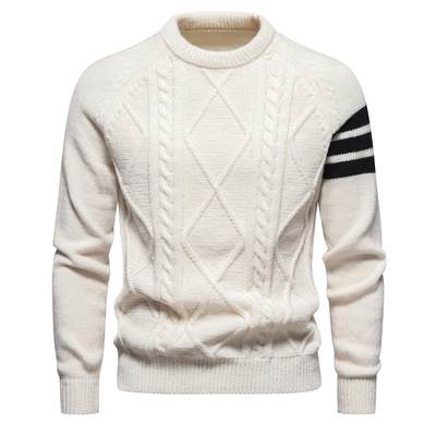 复古针织衫拼色打底衫毛衣Sweater matching color base sweater