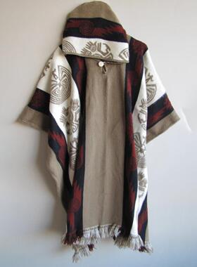 Hoodie Fanon Hooded Sweater Pullover Cape 复古图腾披风卫衣男