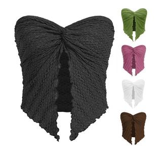 Off Shoulder Front Y2k Open Strapless Ruched ops Women Tube