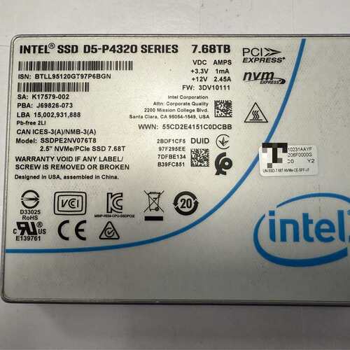 出H3C 英特尔D5-P4320 7.68TB固态硬盘，P--议价商品