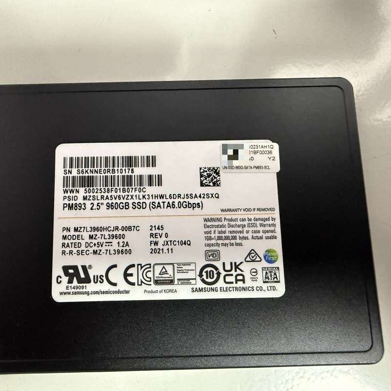 H3C 三星PM893 960G企业级固态硬盘 几乎全新--议价商品