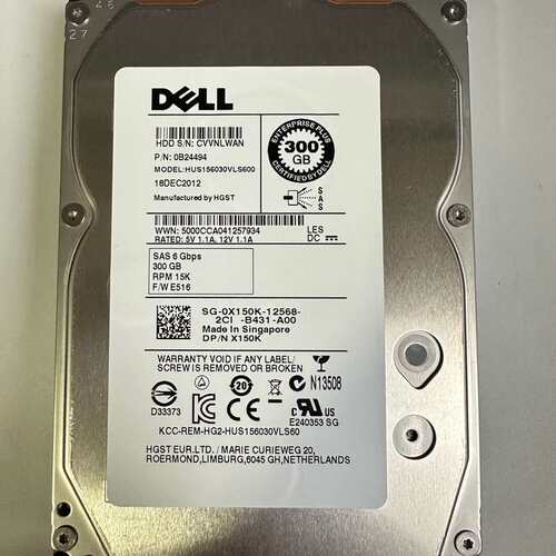 Dell/戴尔 300GB SAS3.5寸15K X150K--议价商品