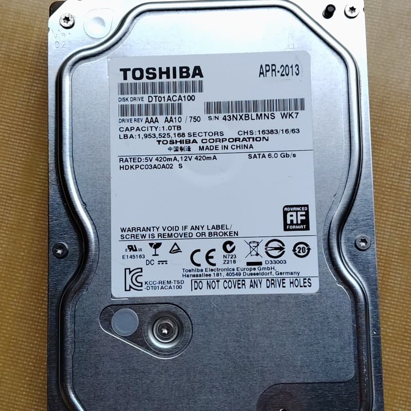 东芝DT01ACA100 1TB 硬盘--议价商品