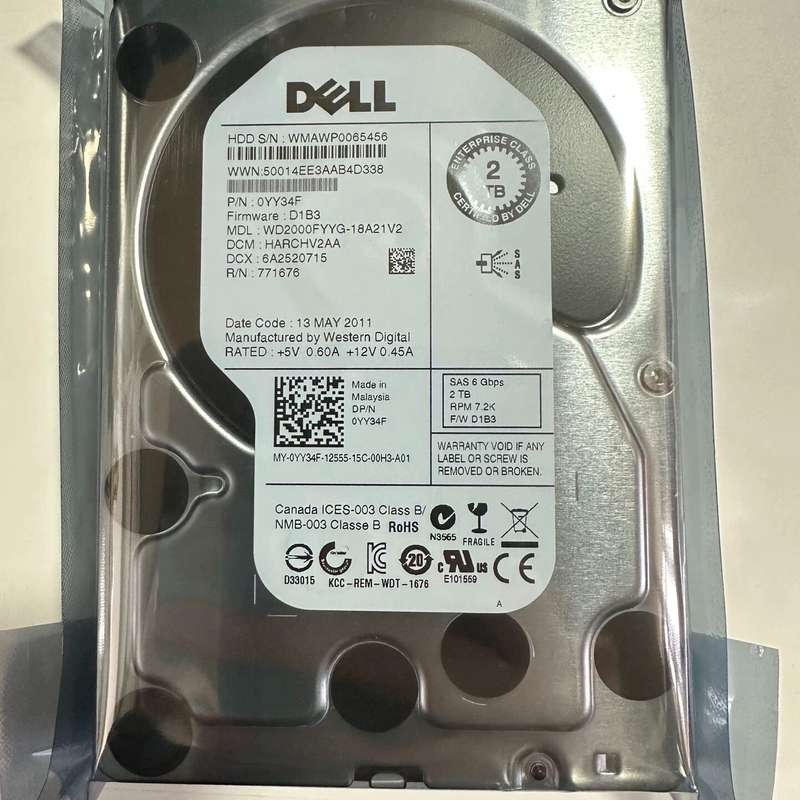 原装DELL 2T SAS 7.2K 0YY34F 硬盘 W--议价商品