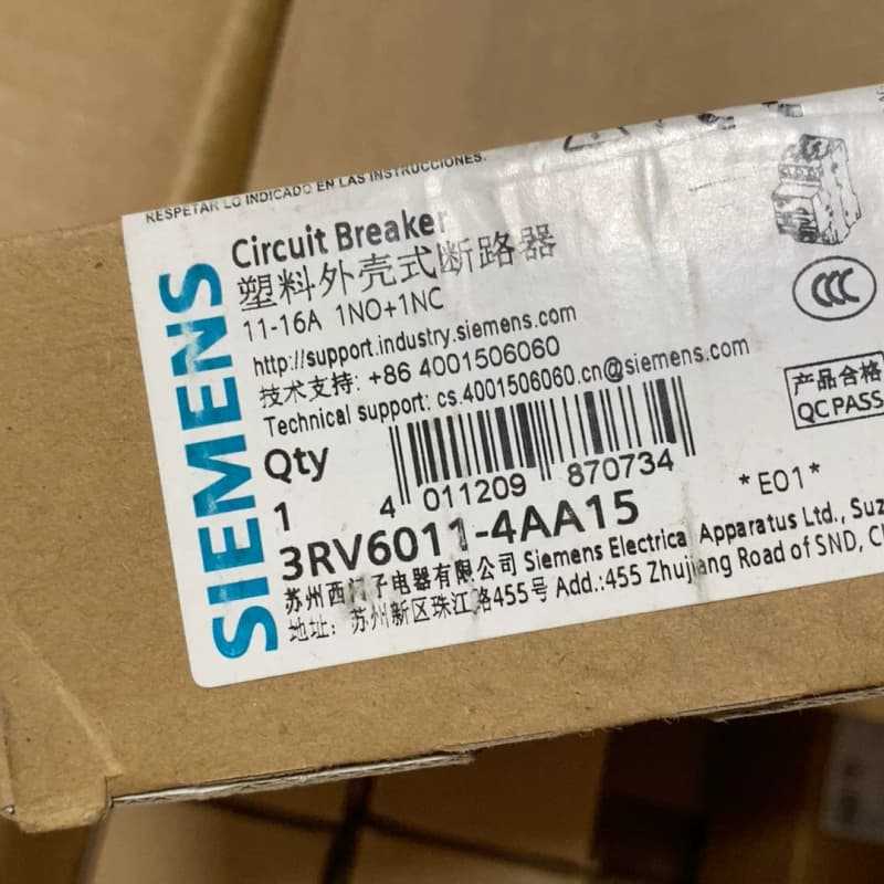 西门子塑料外壳式断路器,型号3RV6011-4AA15,11--议价商品