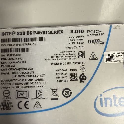 H3C版 英特尔P4510 8T企业级固态硬盘,U2接口NV--议价商品