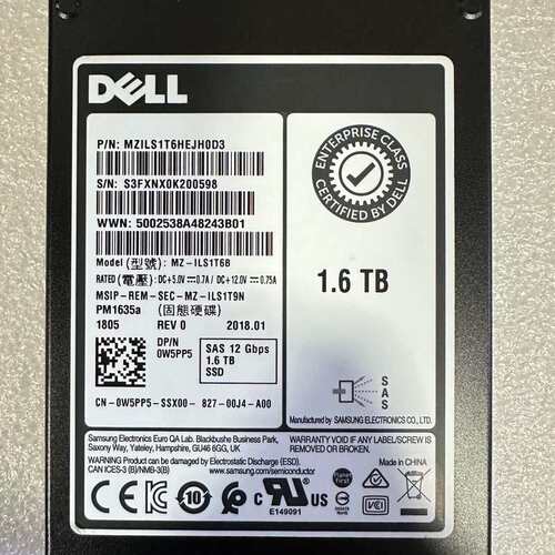 Dell 1.6TB SAS 12G 0W5PP5 PM1--议价商品
