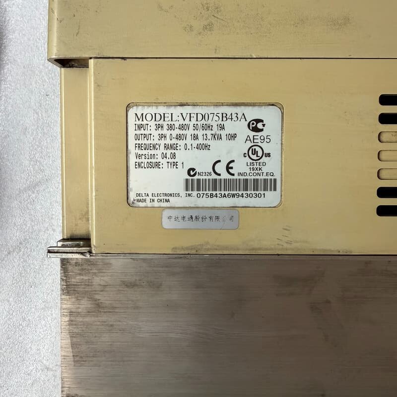 【拆机台达VFD075B43A变频器 7.5KW/380V】--议价商品