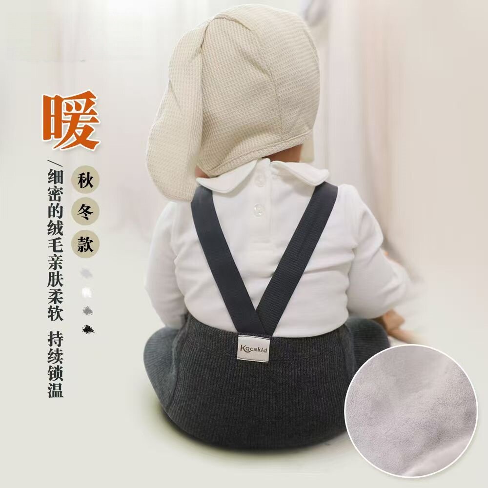 款婴儿背带打底裤秋冬泰迪棉