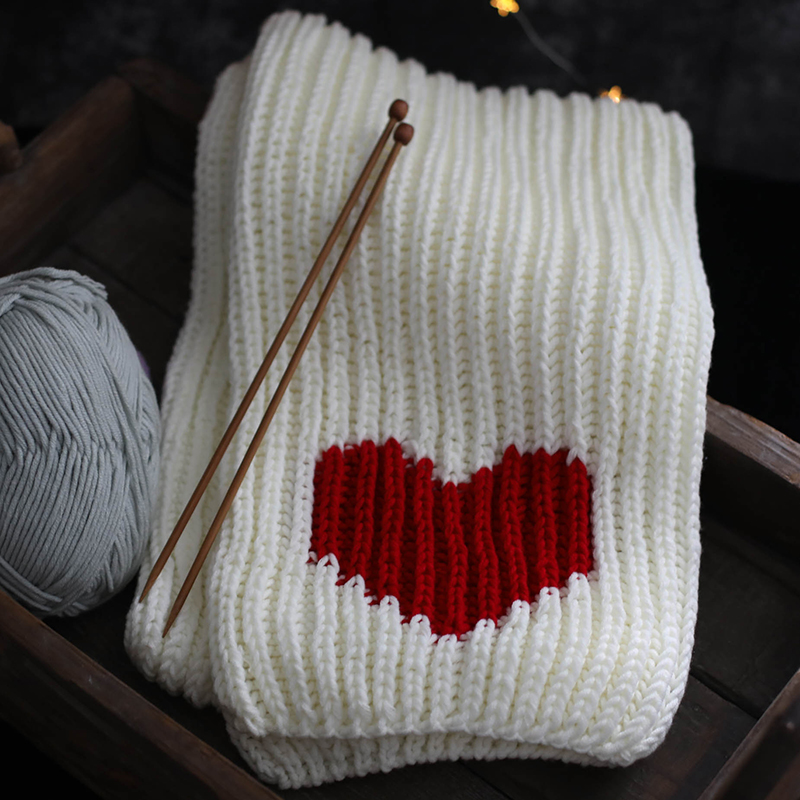 手工自编织围巾粗毛线女士双元宝