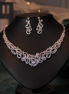 BWBRIDE新娘锆石项链耳环