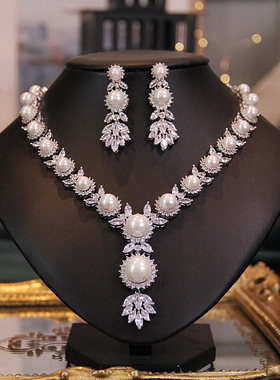 新娘主婚纱珍珠项链套装