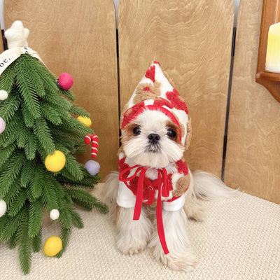 新款圣诞节宠物狗狗衣服宠物马甲法斗柴犬雪纳瑞中小型犬保暖外套