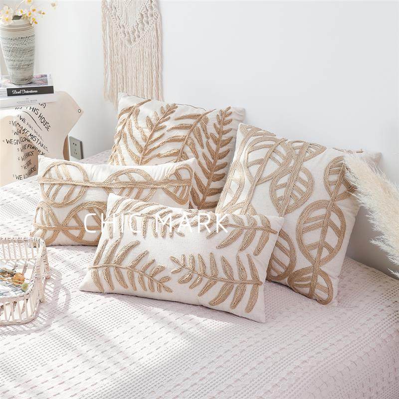 美式名宿棉麻植物树叶编织抱枕北欧样板间靠枕沙发刺绣枕头靠套,居家布艺,抱枕被,淘宝优惠券,粉丝福利购,淘宝优惠卷