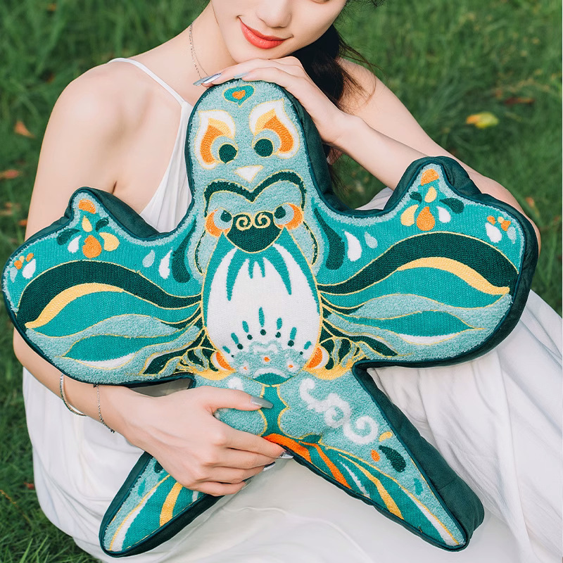 客厅沙发刺绣新中式纸鸢风筝