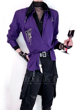 cos乙游成男万用深紫色衬衫商务通勤抗皱免烫高级感无性别衬衣