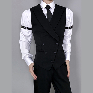 cosplay成男乙游收腰万用西装马甲感创驳领休闲禁欲英伦西服