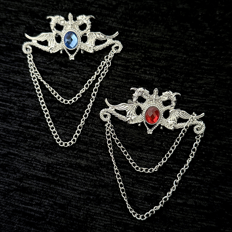 红蓝宝石龙形胸针哥特暗黑系