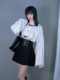 仓宝儿屋皮腰封JK制服裙八箱褶jk学院风黑色裙半身裙学生高腰短裙