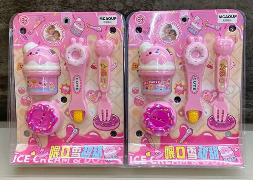 网红儿童益智玩具仿真食玩过家家冰激凌喂食女孩布丁汉堡玩具火爆