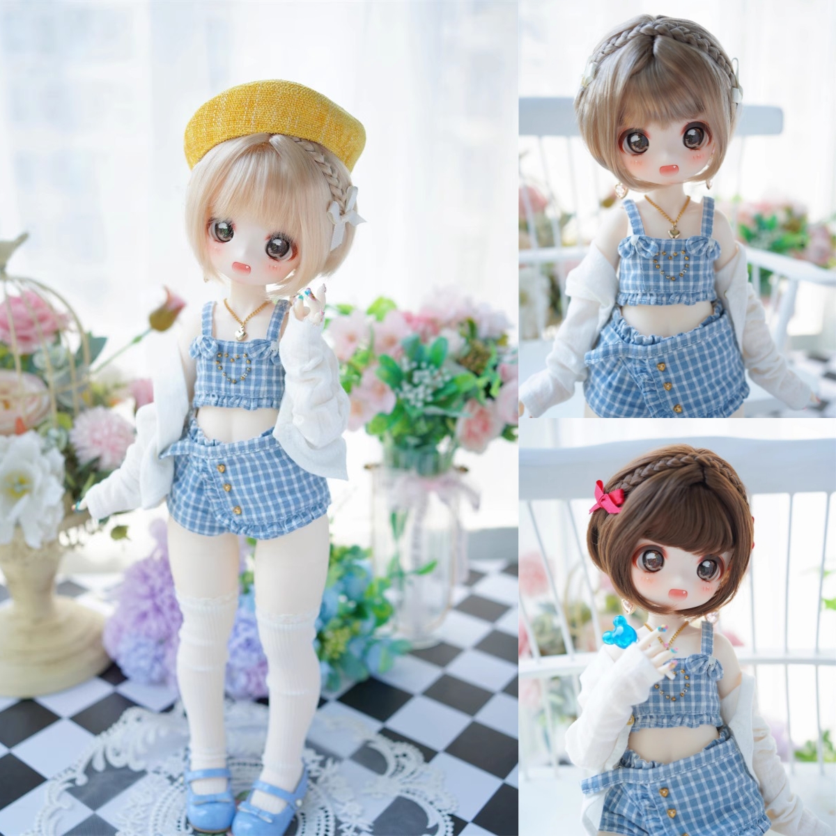 咔咔星球假发软丝辫子蘑菇头含