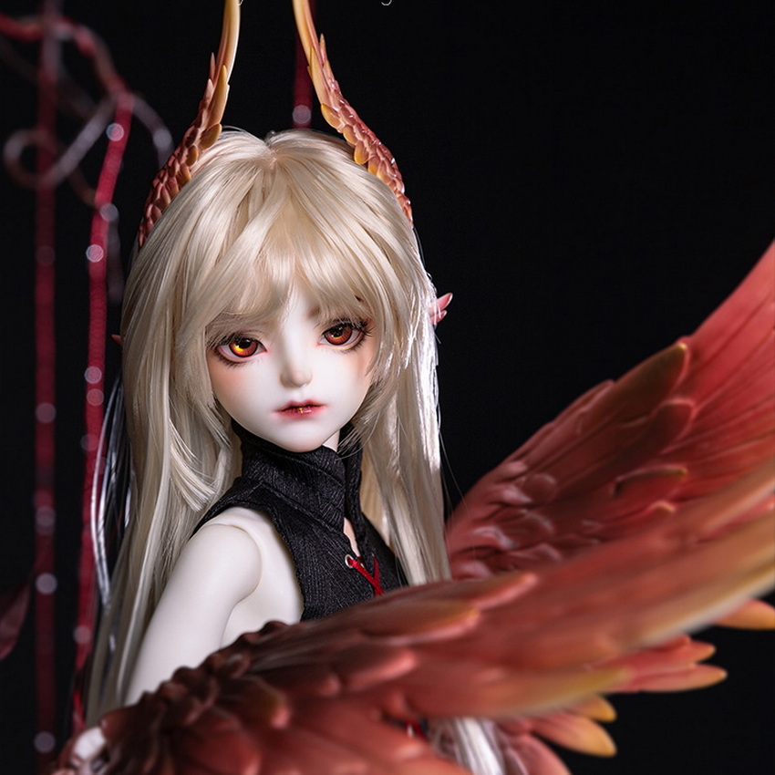 【关仓】bjd幽谷菲尼克斯涅槃1/4鸟特体凤凰女4分bjd娃翅膀猫头鹰