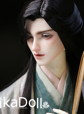 bjd叔DK黑色手钩美人尖造型发68男1/3古风发簪衣服sd娃娃配件dika