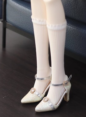 【咔咔星球】X BJD娃鞋3分SD/DD/SDGR/SD16  爱心亮片尖头高跟鞋